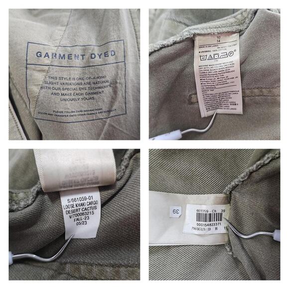 Gap Loose Khaki Cargo Pants Womens 10 Desert Cactus Baggy Y2K Style - Picture 6 of 6